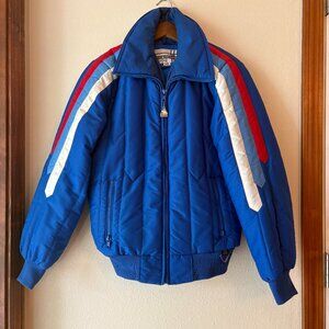 VTG 80s Pacific Trail Puffer Ski Jacket Red Stripes Joyce Byers Outdoor Size 10